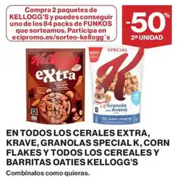 Supercor En todos los cerales extra, krave, granolas special k, corn flakes y todos los cereales y barritas oaties kellogg's oferta