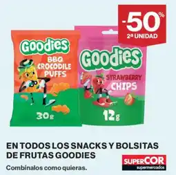 Supercor Goodies En todos los snacks y bolsitas de frutas oferta