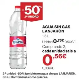 Supercor Agua sin gas Lanjarón oferta