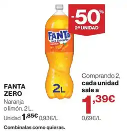 Supercor Fanta zero azúcares naranja oferta