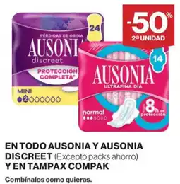 Supercor En todo ausonia y ausonia discreet y en tampax compak oferta