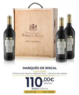 Makro Marqués de Riscal 3 tintos Gran Reserva oferta