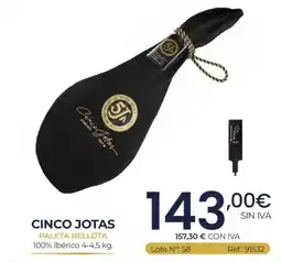 Makro Cinco Jotas paleta bellota oferta