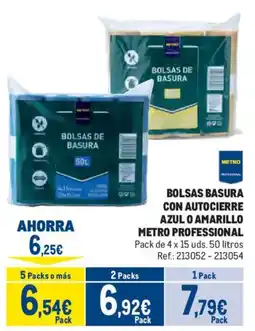 Makro Metro Professional bolsas basura con autocierre azul o amarillo oferta