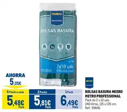 Makro Metro Professional bolsas basura negro oferta