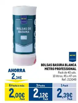 Makro Metro Professional bolsas basura blanca oferta