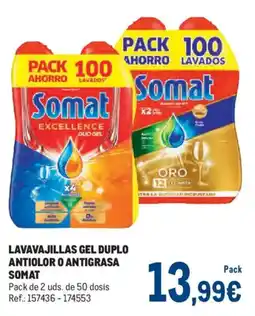 Makro Somat lavavajillas gel duplo antiolor o antigrasa oferta