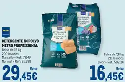 Makro Metro Professional detergente en polvo oferta