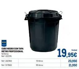 Makro Metro Professional cubo negro con tapa oferta
