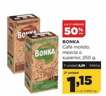 Alimerka La 2a Unidad 50% Dto Bonka Café Molido Mezcla O Superior oferta