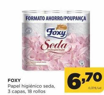 Alimerka Foxy Papel Higiénico Seda 3 Capas 18 Rollos oferta