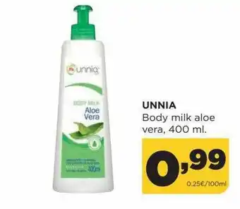 Alimerka Unnia Body Milk Aloe Vera oferta