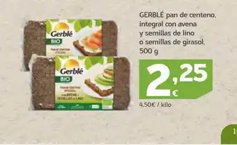 HiperDino Gerblé Pan De Centeno, Integral Con Avena Y Semillas De Lino O Semillas De Girasol oferta