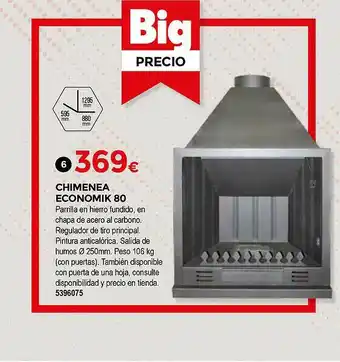 BigMat La Plataforma Chimenea Economik 80 oferta
