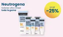 Clarel Neutrogena solares ultra sheer oferta