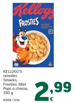 HiperDino Kellogg's cereales Smacks, Frosties, Miel Pops o chocos oferta