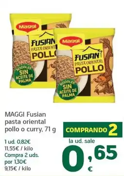 HiperDino Maggi fusian pasta oriental pollo o curry oferta