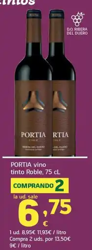 HiperDino Portia vino tinto Roble oferta
