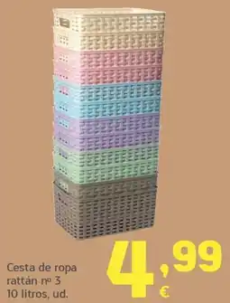 HiperDino Cesta de ropa rattán nº 3 oferta