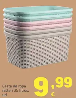 HiperDino Cesta de ropa rattán oferta
