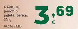 HiperDino Navidul jamón o paleta ibérica oferta