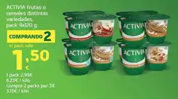 HiperDino Activia frutas o cereales distintas variedades oferta