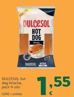 HiperDino Dulcesol hot dog brioche oferta