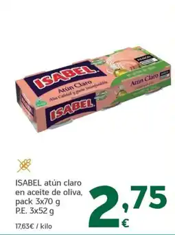 HiperDino Isabel atún claro en aceite de oliva oferta
