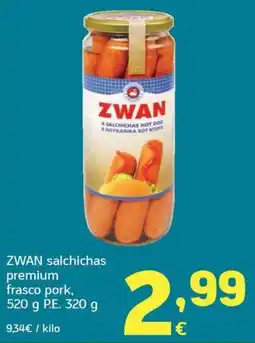 HiperDino Zwan salchichas premium oferta