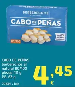 HiperDino Cabo de Peñas berberechos al natural oferta