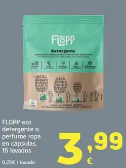 HiperDino Flopp eco detergente o perfume ropa en cápsulas oferta
