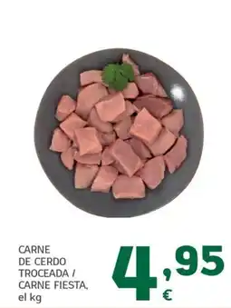 HiperDino carne de cerdo troceada / carne fiesta oferta