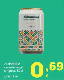 HiperDino Alhambra cerveza lager singular oferta