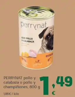 HiperDino perrynat pollo y calabaza o pollo y champiñones oferta