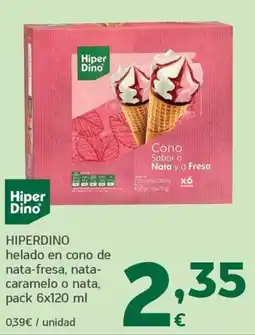 HiperDino Hiper Dino helado en cono oferta
