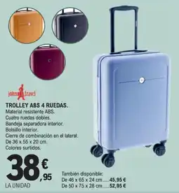 E.Leclerc johnny travel trolley abs 4 ruedas oferta