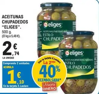 Eliges aceitunas chupadedos