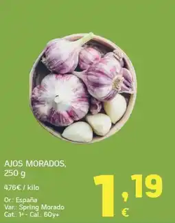 HiperDino ajos morados oferta