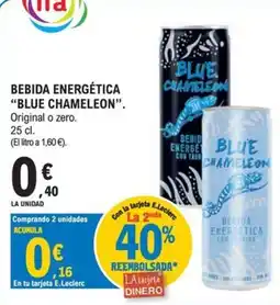 E.Leclerc Blue Chameleon bebida energetica oferta