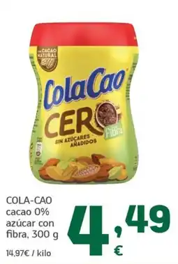 HiperDino ColaCao cacao 0% azúcar con fibra oferta