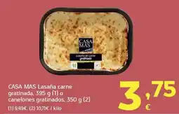 HiperDino Casa Mas lasaña carne gratinada oferta
