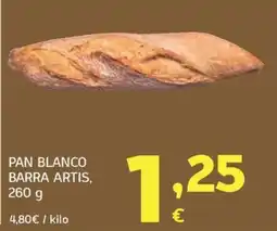 HiperDino Pan blanco barra artis oferta