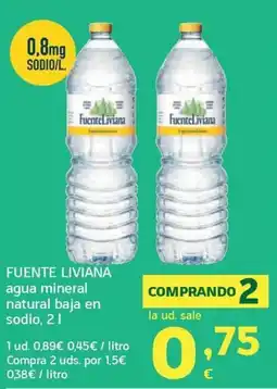 HiperDino Fuenteliviana agua mineral natural baja en sodio oferta