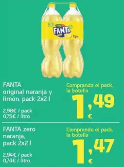 HiperDino Fanta original naranja y limón oferta