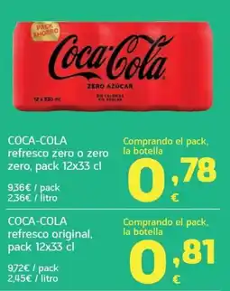 HiperDino Coca-Cola refresco zero o zero oferta