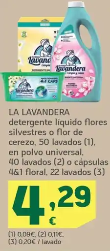 HiperDino lavandera detergente liquido flores silvestres o flor de cerezo oferta