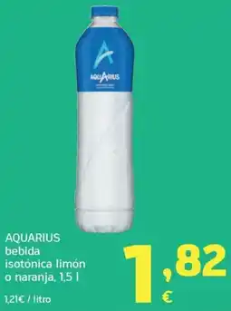 HiperDino Aquarius bebida isotónica limón o naranja oferta