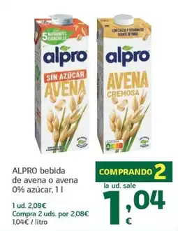 HiperDino alpro bebida de avena o avena oferta