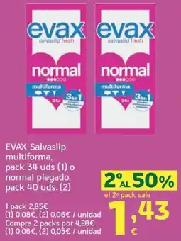 HiperDino evax salvaslip fresh normal multiforma oferta