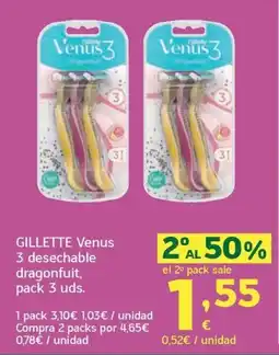 HiperDino Gillette venus 3 desechable dragonfruit oferta